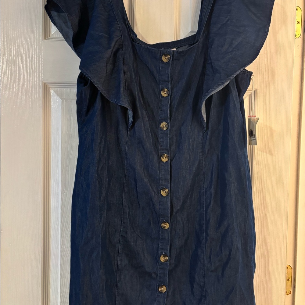 Elegant Navy Button-Down Dress